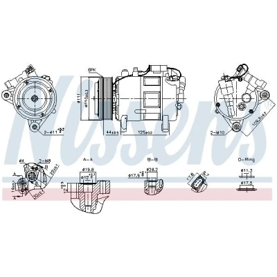 Bilde av NISSENS 891148 Kompressor 6SAS14A R 134a