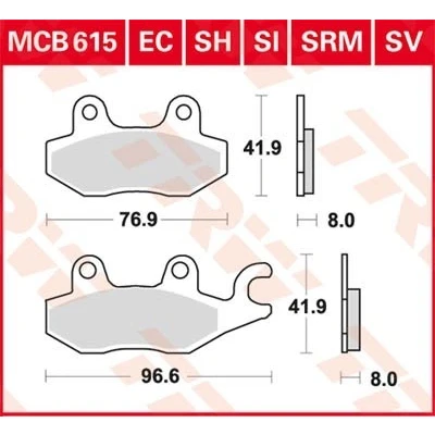 Bilde av TRW Sinter Offroad MCB615SI Bremseklosser