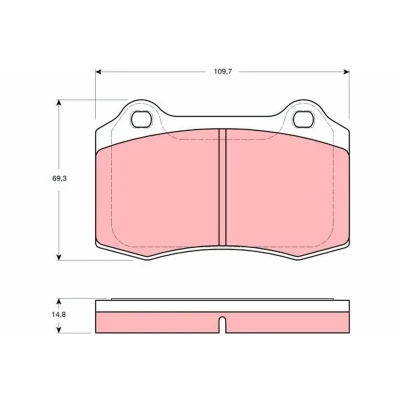Bilde av TRW GDB1513 Bremseklosser ikke klargjort for slitasjeindikator VOLVO: V70 2, S60 I, CITROËN: DS3 Hatchback, Cabrio, PEUGEOT: 208 I Hatchback