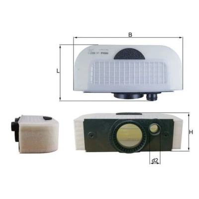 Bilde av MAHLE ORIGINAL LX 3557/1 Luftfilter 105,5 334 173,5 Filterinnsats