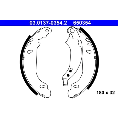Bilde av ATE 03.0137 0354.2 Bremsesko 180 32 med vippearm PEUGEOT: 207 Hatchback, 206 Hatchback