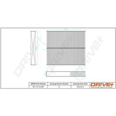 Bilde av Dr!ve+ DP1110.12.0386 Kupéfilter Partikkelfilter 252 222 32 VOLKSWAGEN: Polo VI