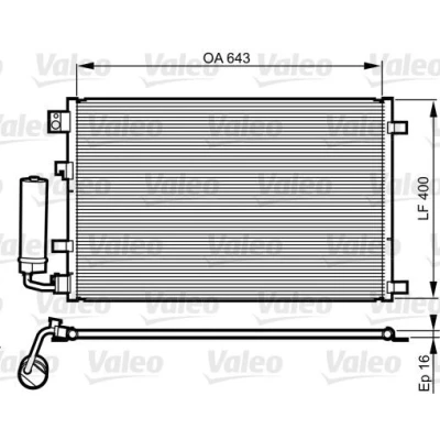 Bilde av VALEO 814008 Kondensator med tørker Aluminium 400 R 134a NISSAN: Qashqai / Qashqai+2 I