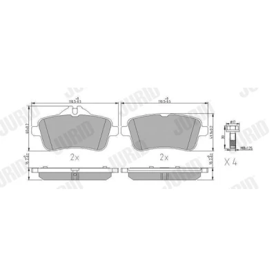 Bilde av JURID 573466J Bremseklosser klargjort for slitasjeindikator MERCEDES BENZ: ML Klasse, GL, GLE SUV