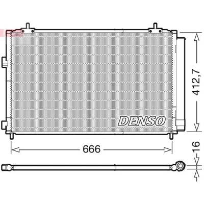 Bilde av DENSO DCN50059 Kondensator med tørker R 134a TOYOTA: RAV4 IV SUV