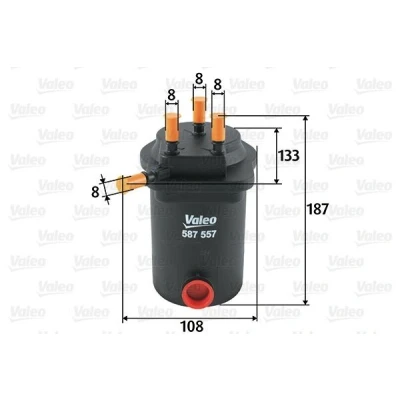 Bilde av VALEO 587557 Drivstoffilter ledningsfilter 8 RENAULT: MEGANE 2 Kombi, SCENIC