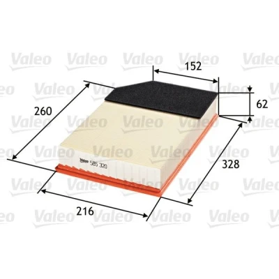 Bilde av VALEO 585320 Luftfilter 57 216 328 Filterinnsats med forfilter VOLVO: XC90 I