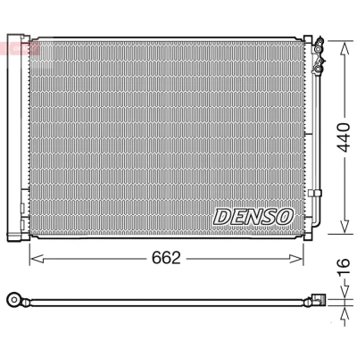 Bilde av DENSO DCN05032 Kondensator med tørker 622x459.7x16 R 134a 622 BMW: 5 Sedan, Touring, 7