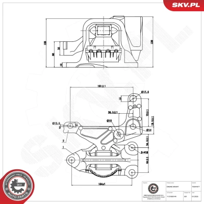 Bilde av Lagring, motor, Høyre Esen skv 75SKV077 renault OE 11 21 000 14R