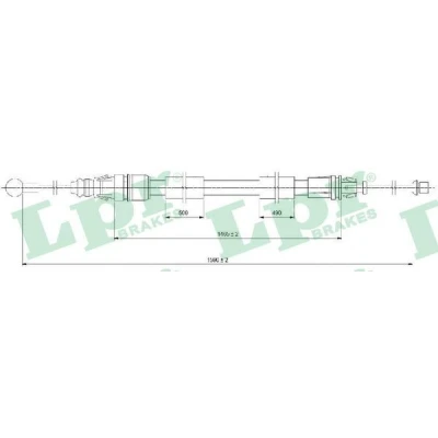 Bilde av LPR C0721B Bremsekabel 1596/1465 Skivebrems OPEL: Vivaro A Combi, Van, RENAULT: TRAFIC 2 Bus, Kasten