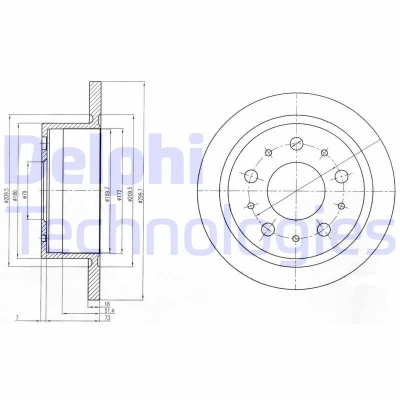 Bilde av DELPHI BG4062 Bremseskiver 300 16 5 fullt ut oljet ubehandlet uten hjullager, ABS sensorring FIAT: Ducato III Flatvogn lastebil / Chassis