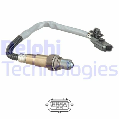 Bilde av DELPHI ES20680 12B1 Lambdasonde planarsonde, oppvarmet firkantet RENAULT: LAGUNA 2 Grandtour, MEGANE Coupe Cabriolet, SCENIC