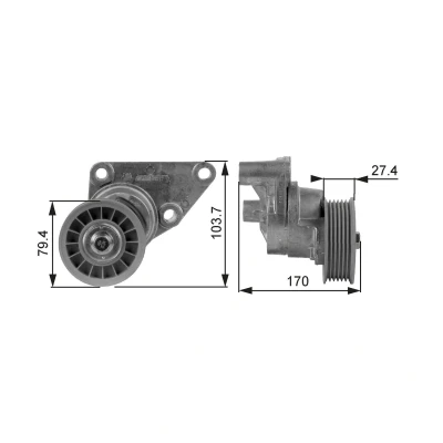 Bilde av GATES T38158 Strammerull FleetRunner Micro V Stretch Fit CHEVROLET: Tahoe, HUMMER: H2 SUV