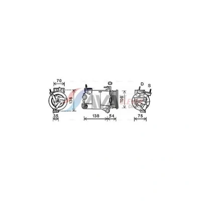Bilde av PRASCO FDAK478 Kompressor VS16 PAG 46 R 134a VOLVO: V70 3, V60 I, XC60 FORD: MONDEO 4 Turnier, Galaxy Mk2 MPV, LAND ROVER: Freelander 2 SUV