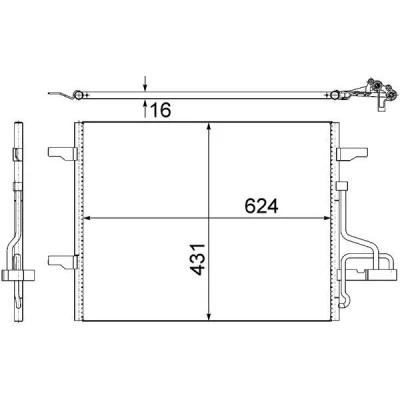 Bilde av MAHLE ORIGINAL AC 732 000S Kondensator uten tørker 12 11,8 584 FORD: KUGA 1