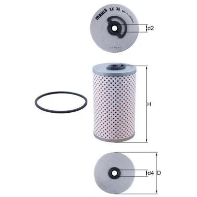 Bilde av MAHLE ORIGINAL KX 36D Drivstoffilter Filterinnsats