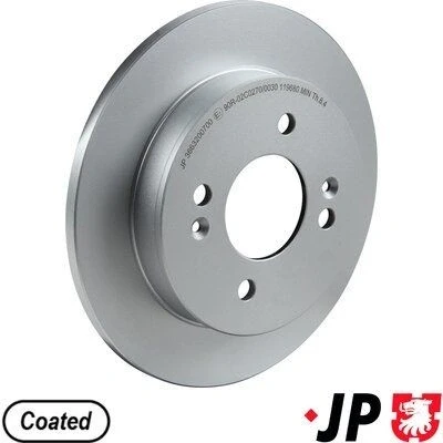 Bilde av JP GROUP 3663200700 Bremseskiver bakaksel 234 10 4 fullt ut belagt KIA: Picanto II, I, HYUNDAI: i10 II Hatchback, I
