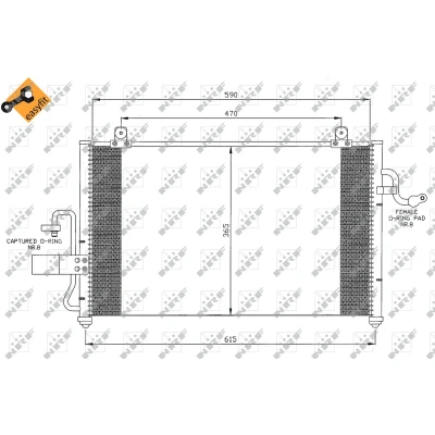 Bilde av NRF EASY FIT 35425 Kondensator med tetningsring 11,8 Aluminium 590