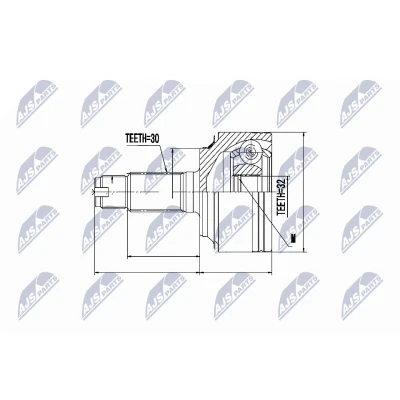 Bilde av PASCAL G14057PC Drivknute hjulside HONDA: CR V 3