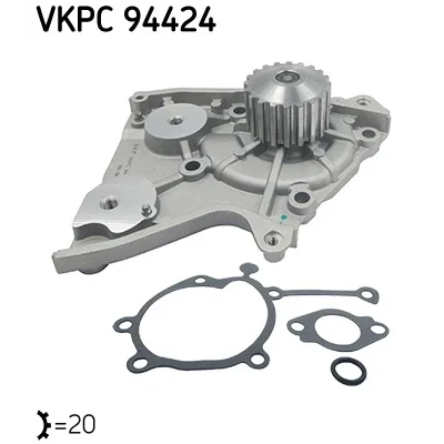Bilde av SKF VKPC 94424 Vannpumpe 20 med tetning Metall for tannremdrift MAZDA: B Serie Pick up, 626 III Hatchback, KIA: Sportage I