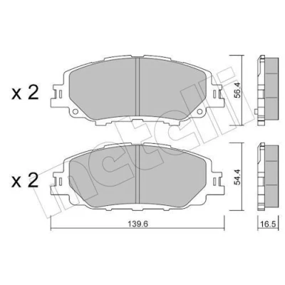 Bilde av METELLI 22 1235 0 Bremseklosser ekskl. slitasjevarselkontakt TOYOTA: Prius IV Liftback, PHV Hatchback, Corolla XII Stasjonsvogn