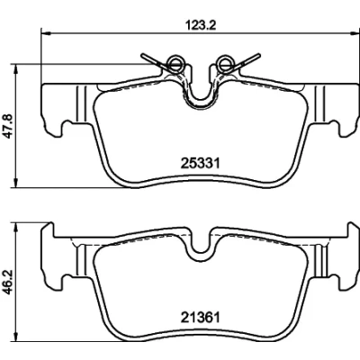 Bilde av HELLA 8DB 355 021 681 Bremseklosser klargjort for slitasjeindikator BMW: 2 Active Tourer, Gran X1, MINI: Hatchback