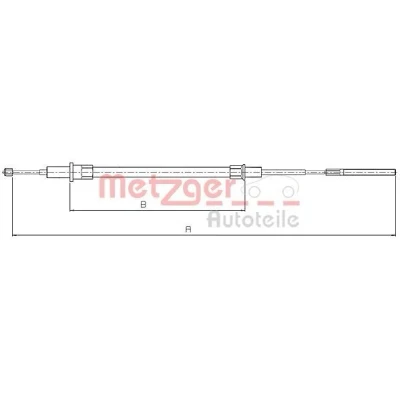 Bilde av METZGER 10.4153 Bremsekabel høyre bak 1875/1122 Skivebrems COFLE BMW: 5 Touring, Sedan