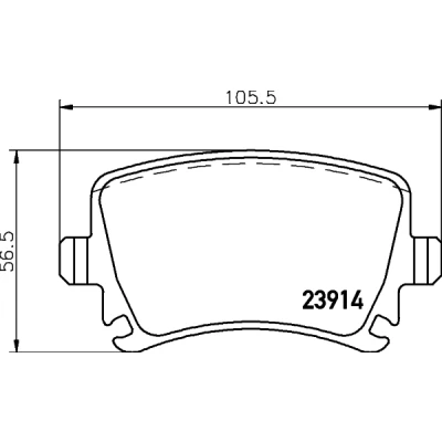Bilde av HELLA 8DB 355 011 771 Bremseklosser klargjort for slitasjeindikator med bremsecaliperskruer tilbehør VOLKSWAGEN: Passat B6 Variant, GOLF 5, 6