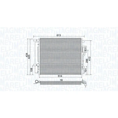 Bilde av MAGNETI MARELLI 350203977000 Kondensator med tørker 514x434x16 434 514 16 HYUNDAI: SANTA FE 2