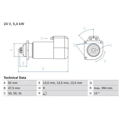 Bilde av Starter BOSCH 0 986 019 000