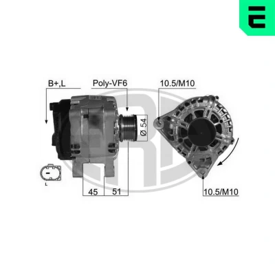 Bilde av ERA 210436A Dynamo 14V 120A FORD: FIESTA 6