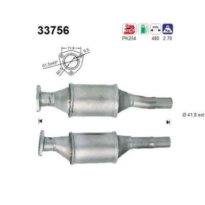 Bilde av AS 33756 Katalysator 480mm