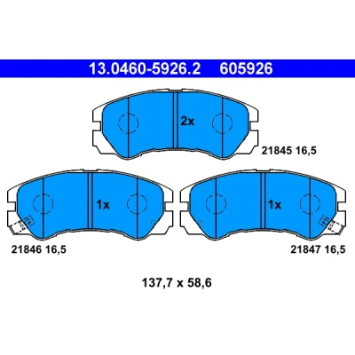 Bilde av ATE 13.0460 5926.2 Bremseklosser med akustisk slitasjevarsel ISUZU: Trooper 3 SUV, OPEL: Frontera B A Monterey