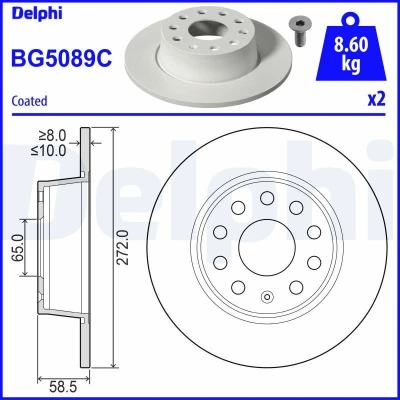 Bilde av Bremseskive, Bakaksel, audi,seat,skoda,vw, 5Q0615601, 5Q0615601B, 5QN615601A