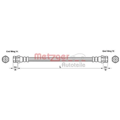 Bilde av METZGER 4110244 Bremseslange 234 VOLKSWAGEN: Touran I