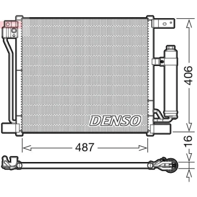 Bilde av DENSO DCN46021 Kondensator med tørker R 134a NISSAN: Juke