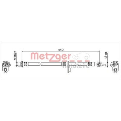 Bilde av METZGER 4111649 Bremseslange venstre bakaksel 440 TOYOTA: Yaris I Hatchback