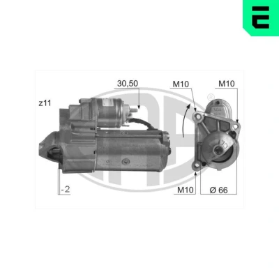 Bilde av ERA 220021A Starter 12V 1,7kW 10, 11 30 50 66mm RENAULT: CLIO 2, MEGANE 1