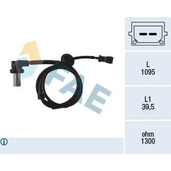 Bilde av FAE 78062 ABS Sensor framaksel induktiv 2 1095 AUDI: A4 B5 Avant, Sedan, VOLKSWAGEN: Passat GP Stasjonsvogn, Stasjonsvogn