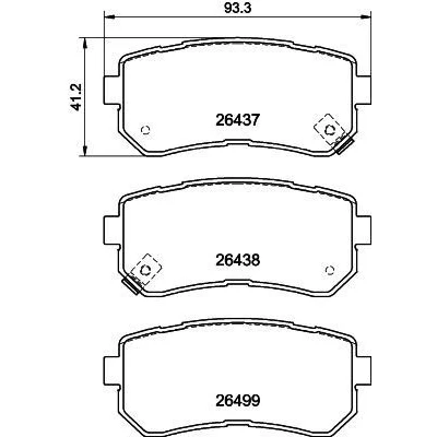 Bilde av HELLA 8DB 355 041 131 Bremseklosser med akustisk slitasjevarsel tilbehør HYUNDAI: Sonata VII