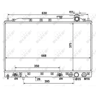 Bilde av NRF 53274 Radiator Aluminium 668 375 26 Kjøleribber loddet MITSUBISHI: COLT 3