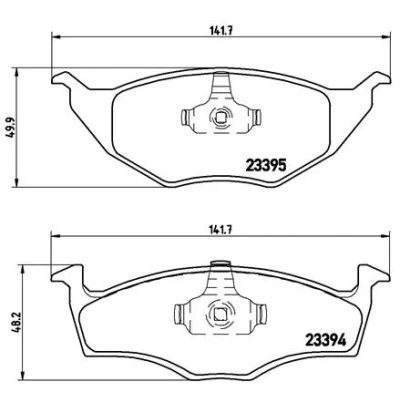 Bilde av BREMBO P 85 055 Bremseklosser ekskl. slitasjevarselkontakt med kolbleklips uten tilbehør