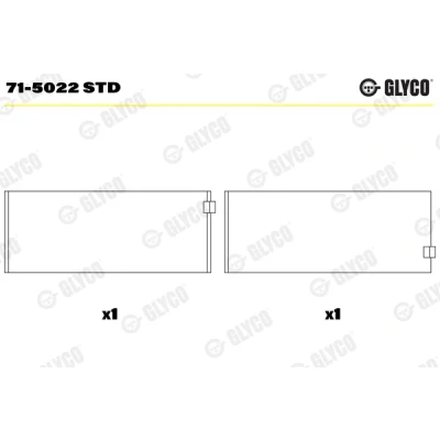 Bilde av GLYCO 71 5022 STD Veivaksellager