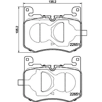 Bilde av HELLA 8DB 355 040 641 Bremseklosser klargjort for slitasjeindikator JAGUAR: F Pace, LAND ROVER: Range Rover Velar
