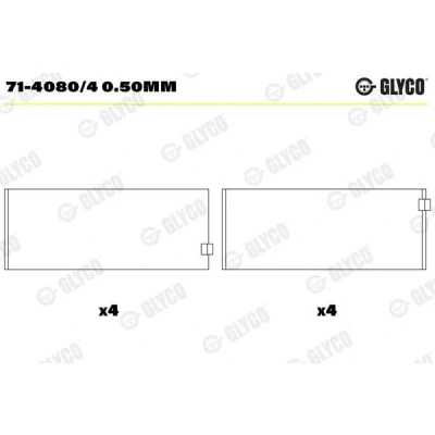 Bilde av GLYCO 71 4080/4 0.50mm Veivaksellager