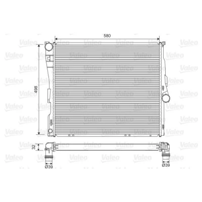 Bilde av VALEO 701563 Radiator Aluminium 498 580 32 uten kjølemiddelregulator Kjøleribber loddet BMW: X3