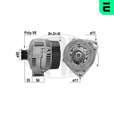 Bilde av ERA 209664A Dynamo 14V 120A MERCEDES BENZ: E Klasse Sedan, G SUV, T modell