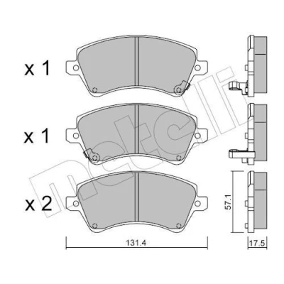 Bilde av Bremseklosser sett METELLI 22 0446 0