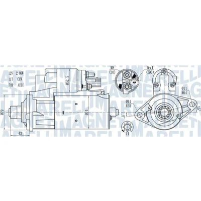 Bilde av MAGNETI MARELLI 063721584010 Starter 12 1,7 11 VOLKSWAGEN: Multivan 5 (7HM, Transporter 5, Bus, SKODA: Octavia 2 Combi
