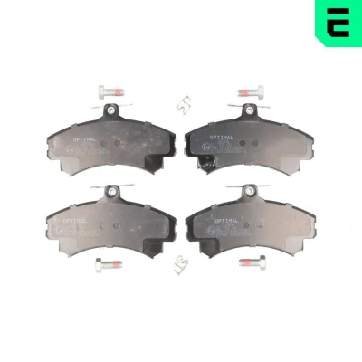Bilde av OPTIMAL BP 10306 Bremseklosser framaksel med akustisk slitasjevarsel bremsecaliperskruer MITSUBISHI: COLT 6, Carisma Sedan, Hatchback